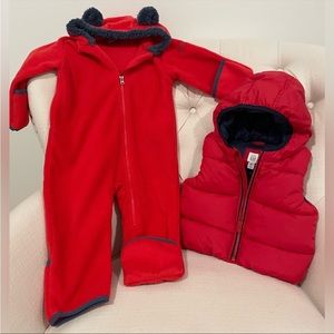 Columbia Bunting & baby Gap puffer vest 12-18m